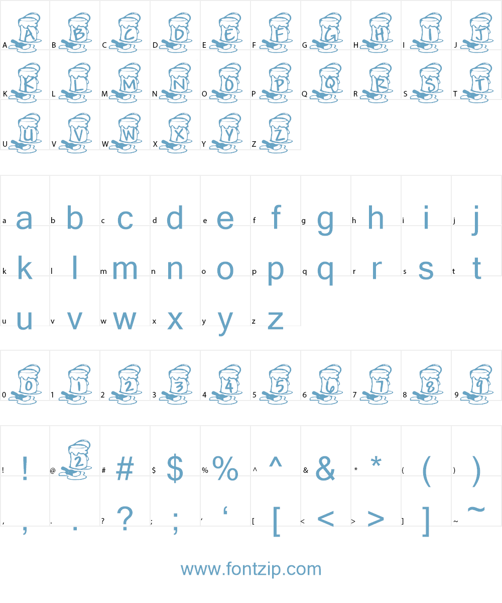 Summer's Paint Buckets Font Character